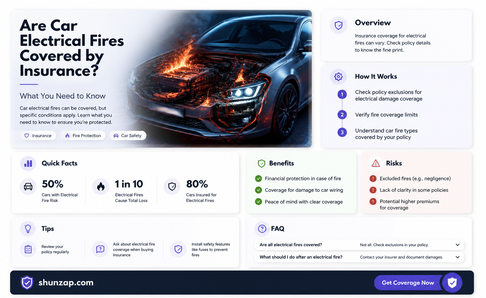 are car electrical fires covered by insurance