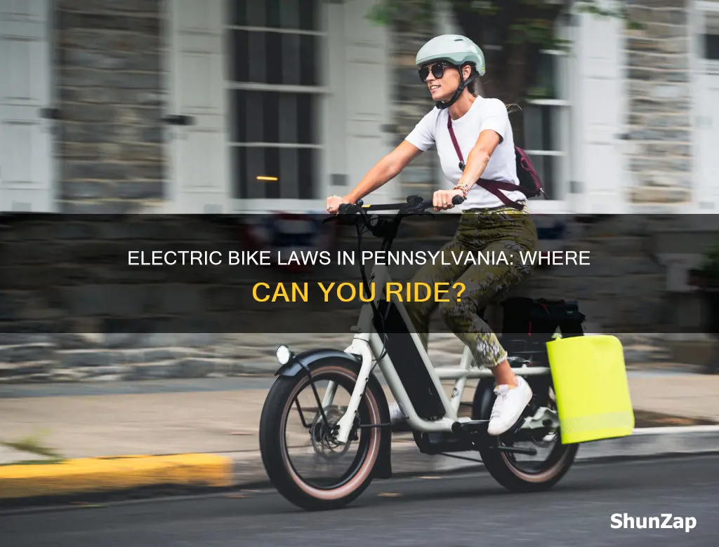 are electric bikes allowed on bike paths in pennsylvania