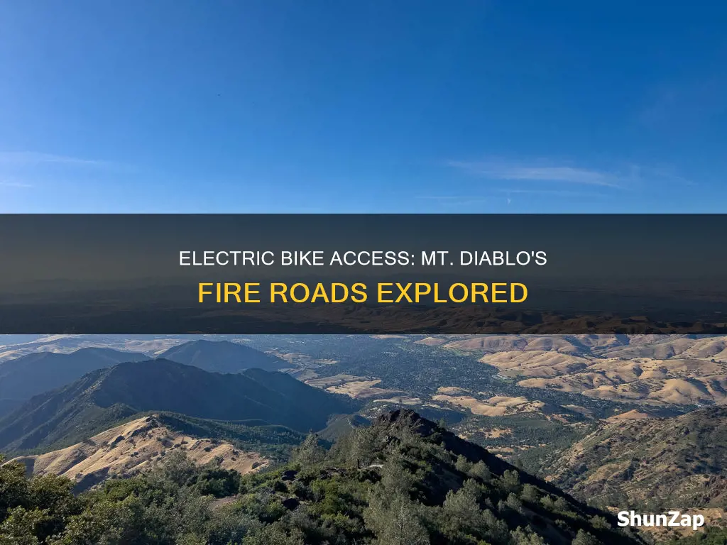 are electric bikes allowed on mt diablo fire roads