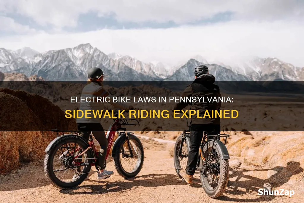 are electric bikes allowed on sidewals in pennsylvania