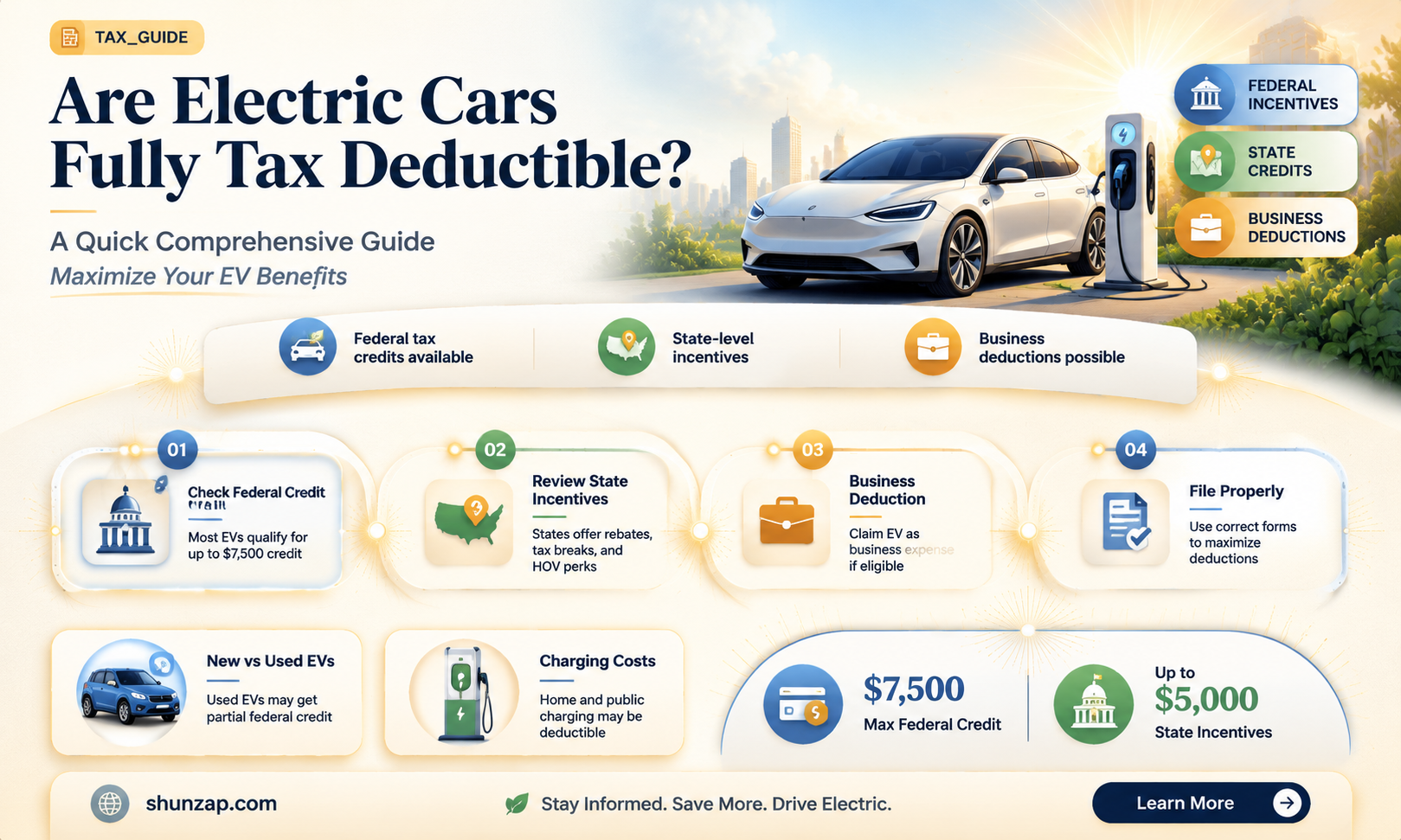 are electric cars fully tax deductible