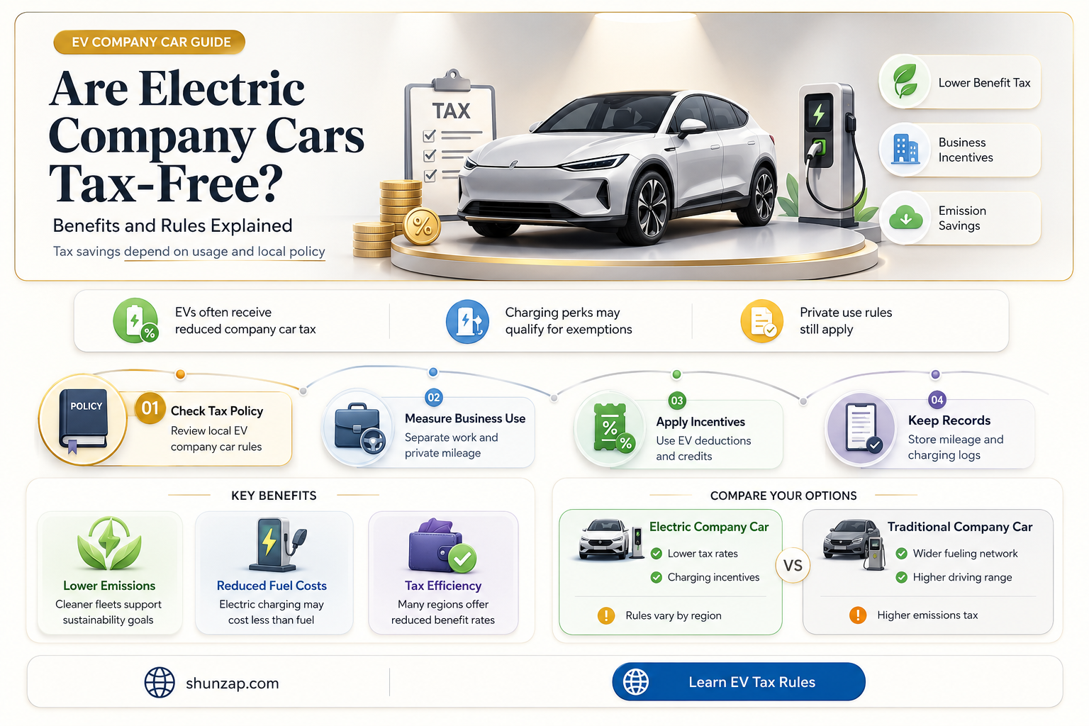are electric company cars tax free