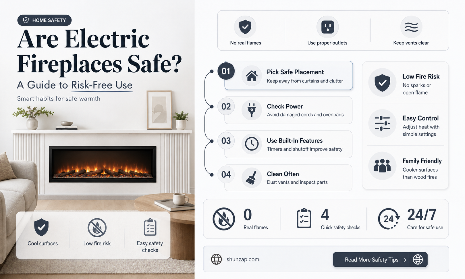 are electric fireplaces safe to use