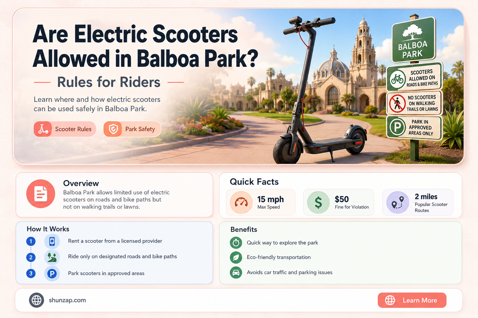 are electric scooters allowed in balboa park