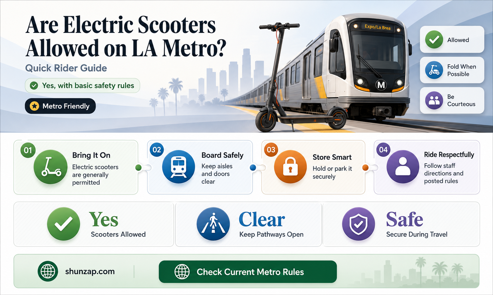 are electric scooters allowed on la metro