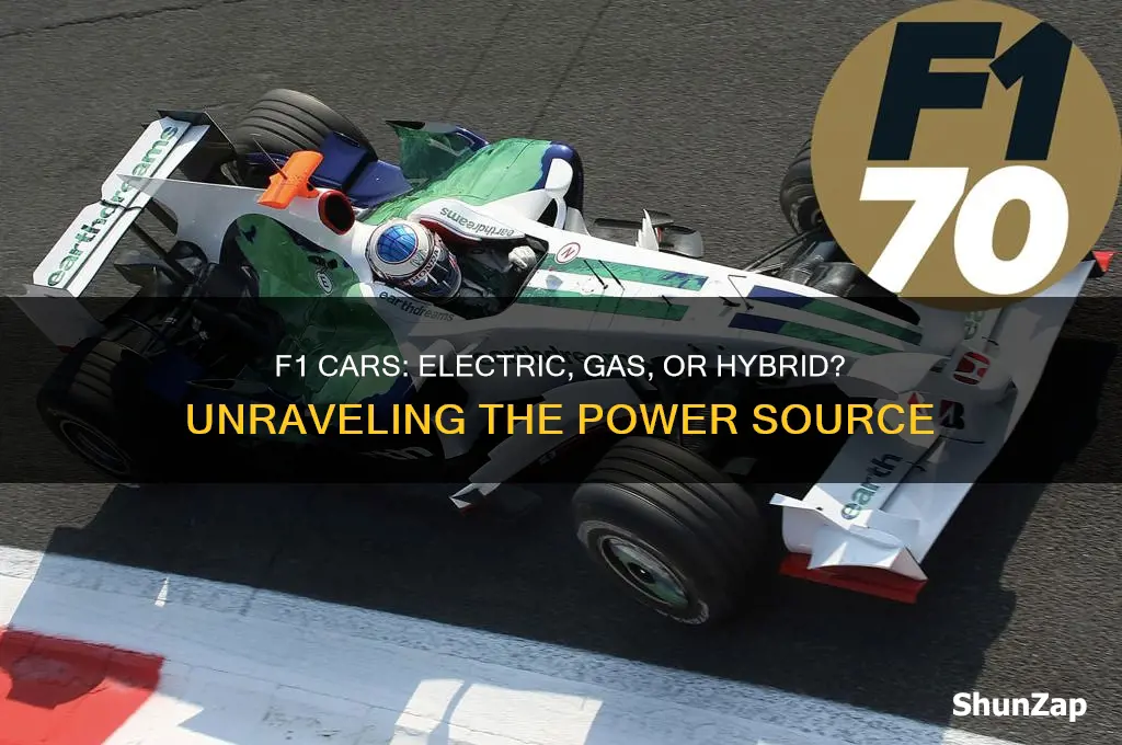 are f1 cars electric or gas