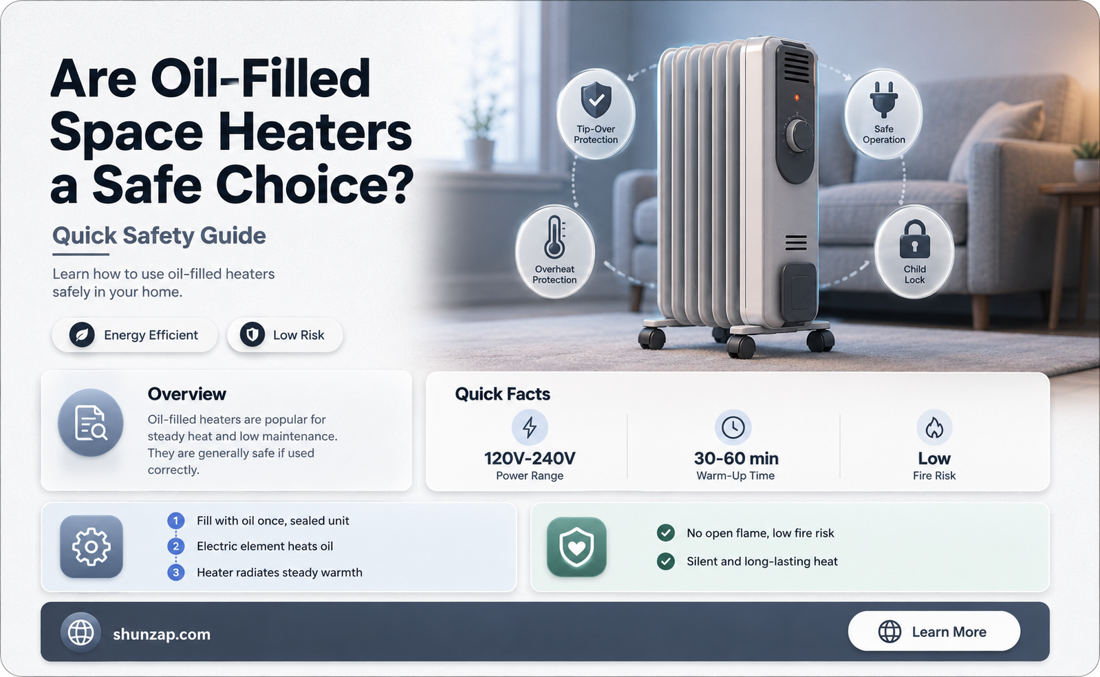 are electric oil filled space heaters safe