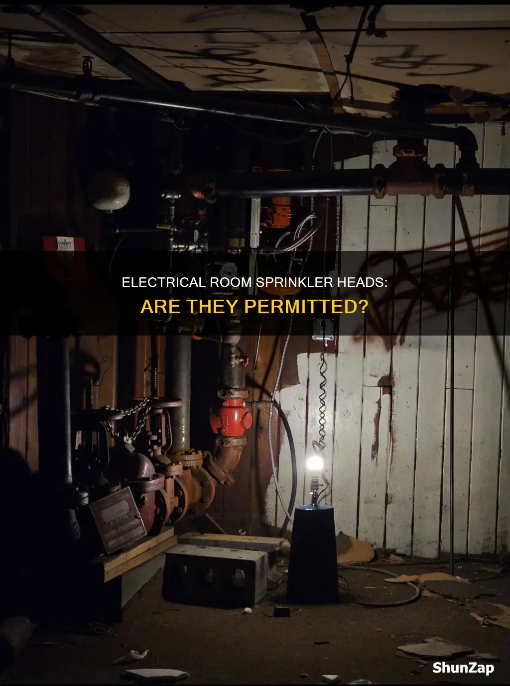 are sprinklers heads allowed in electrical rooms