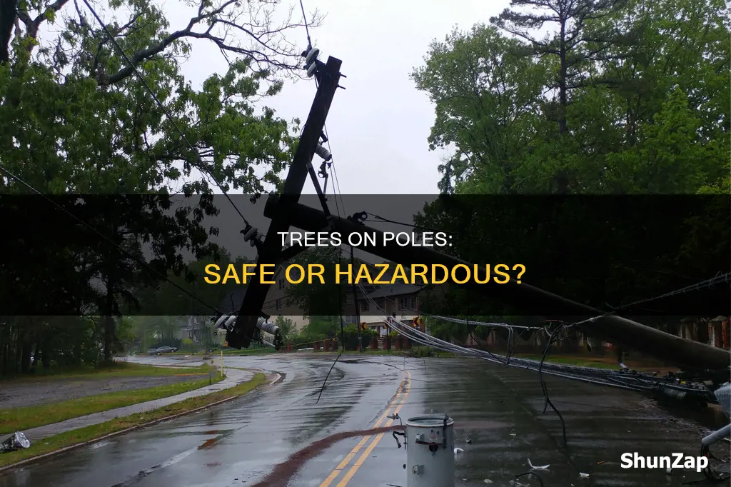 are trees growing on electrical poles safe