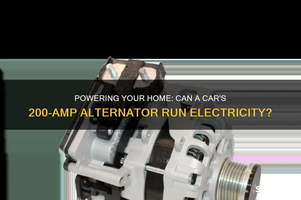 can a 200amp alternator on a car run electricity