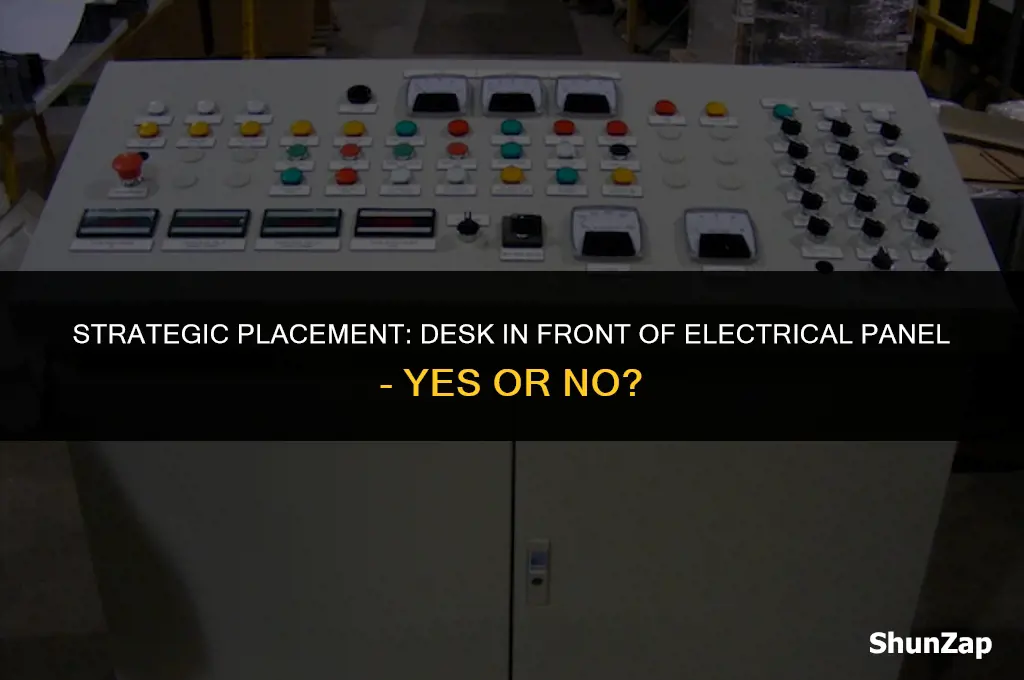 can a desk go in front of electrical panel