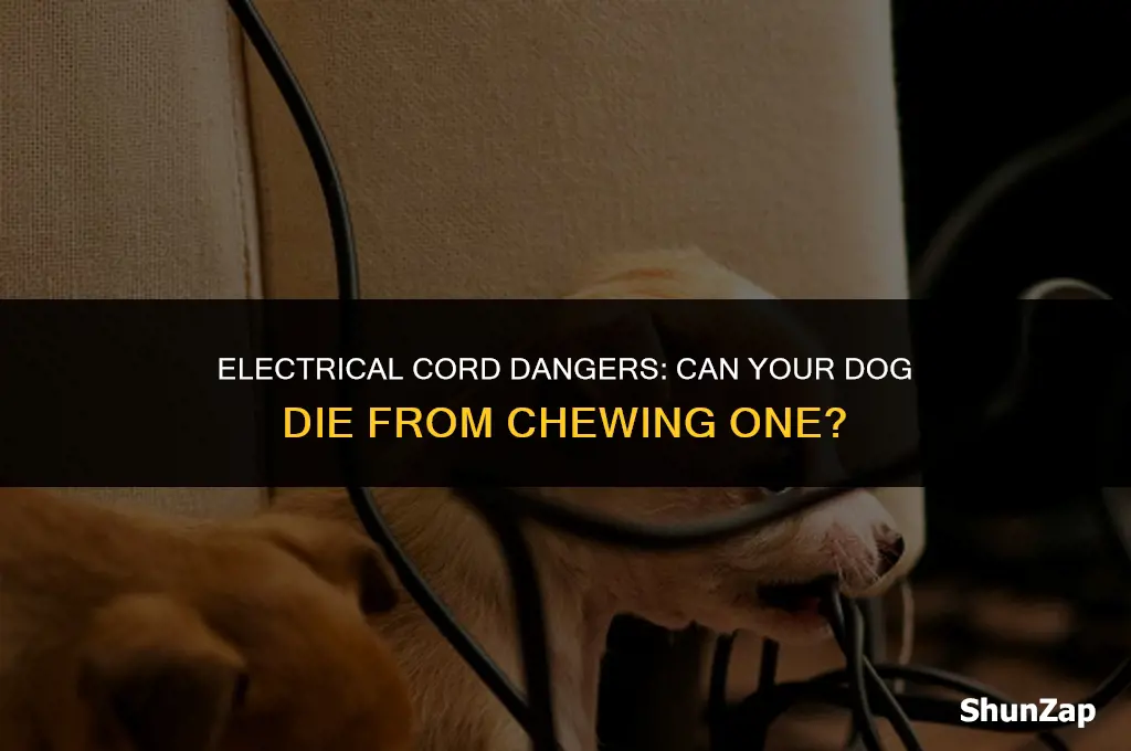 can a dog die if it chews an electrical cord
