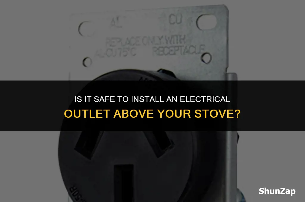can a electrical outlet be over the stove