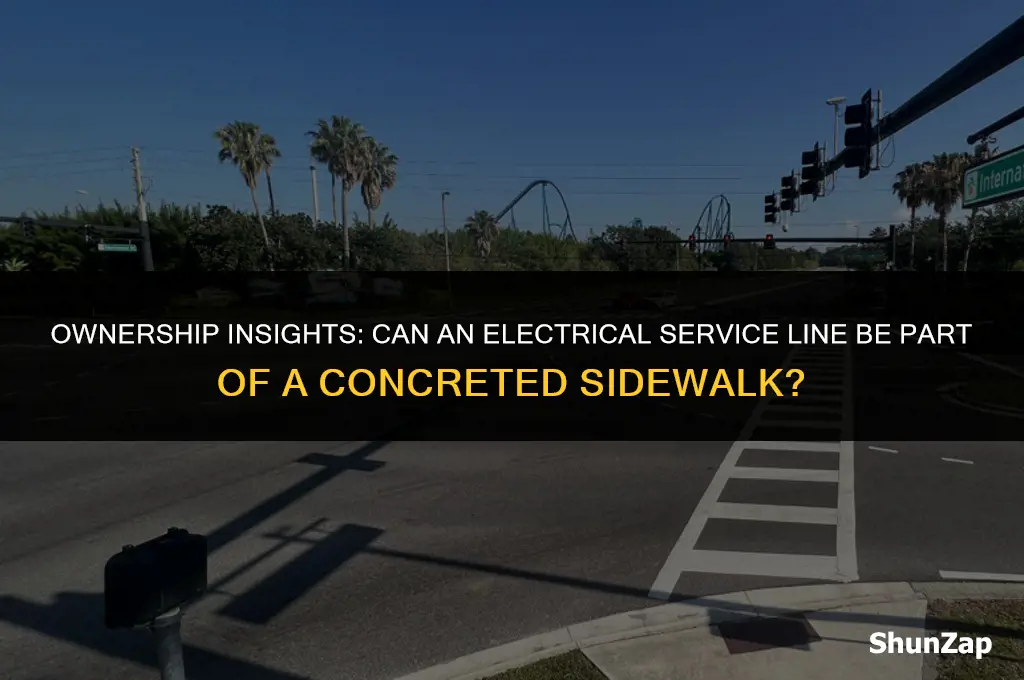 can a electrical service line belong a concreted sidewalk