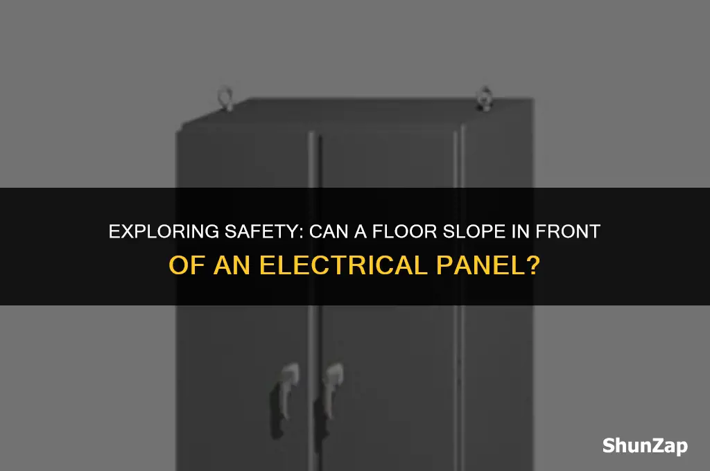 can a floor slope in front of an electrical panel