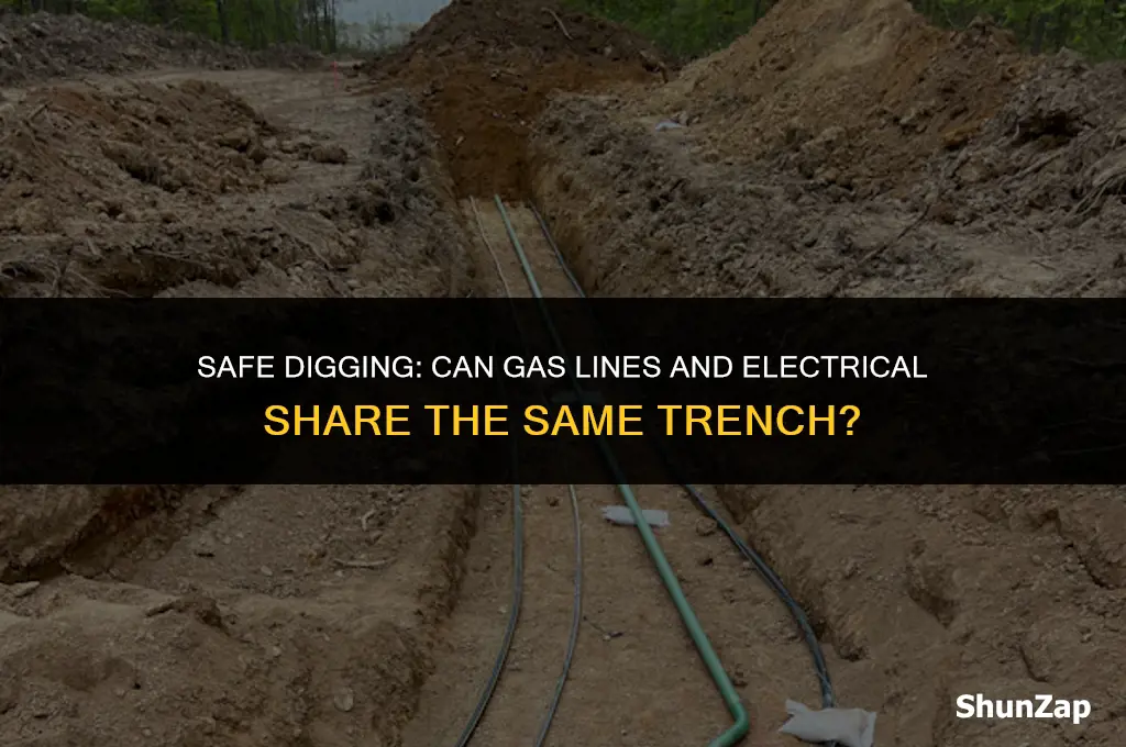 can a gas line and electrical in same trench
