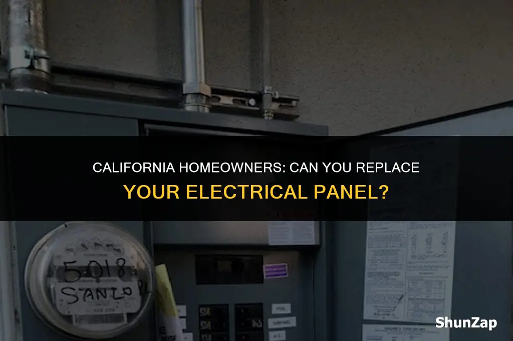 can a homeowner replace electrical panel in california