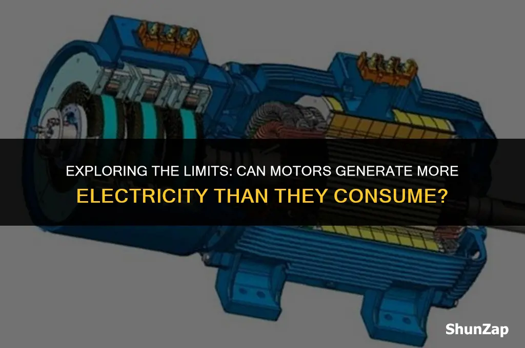 can a motor produce more electricity than put in