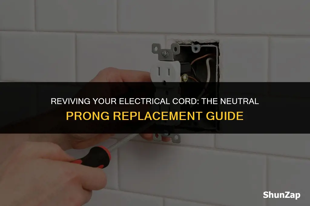 can a neutral prong in an electrical cord be replaced