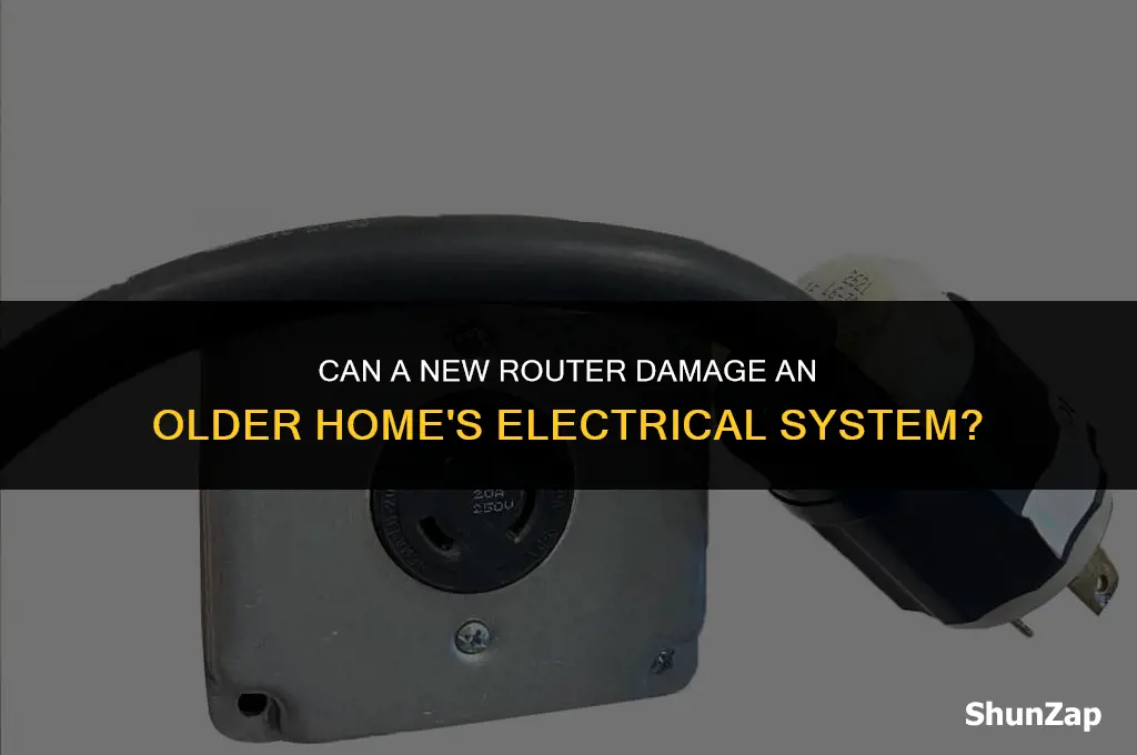 can a new router damage and older homes electrical system