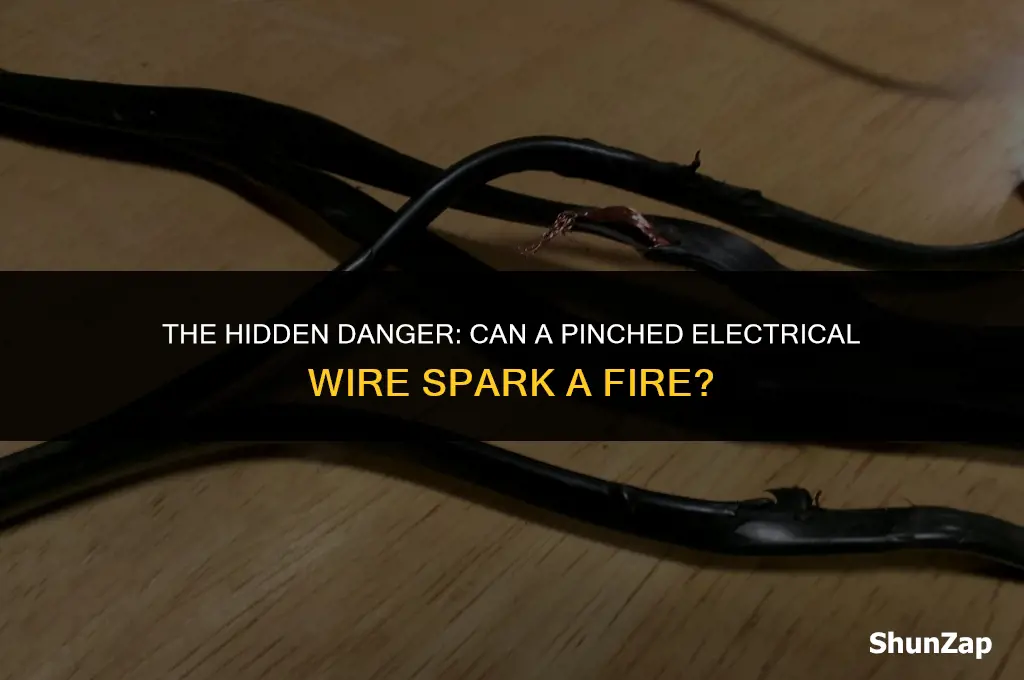 can a pinched 12 2 electrical wire cause a fire