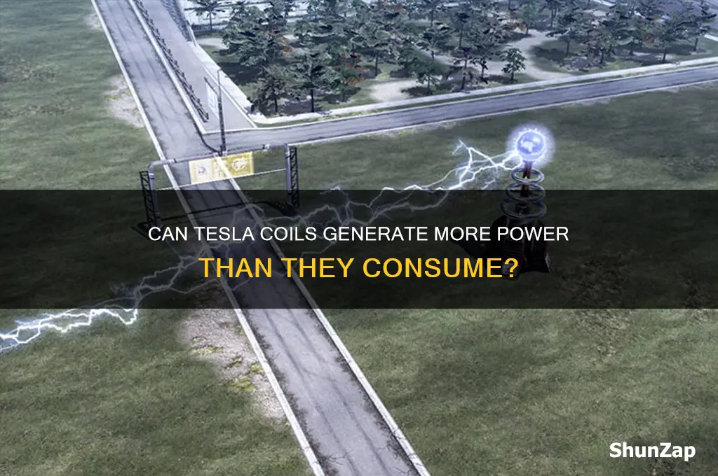 can a tesla coil produce more electricity than use