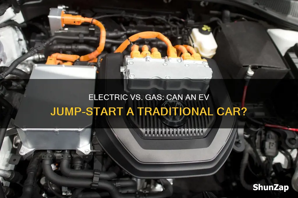 can an electric car jump a gas car
