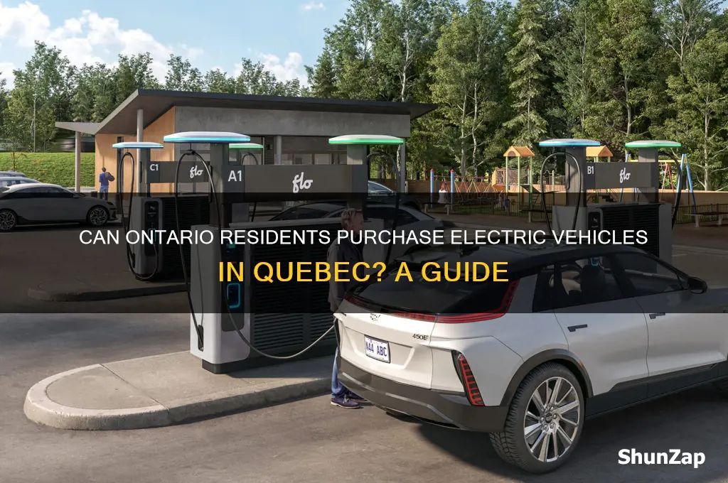 can an ontario resident buy an electric car in quebec