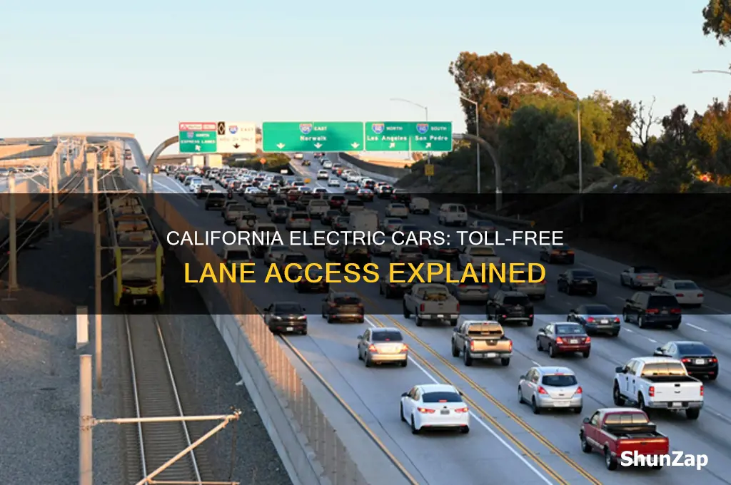 can california electric cars use car toll-free lanes