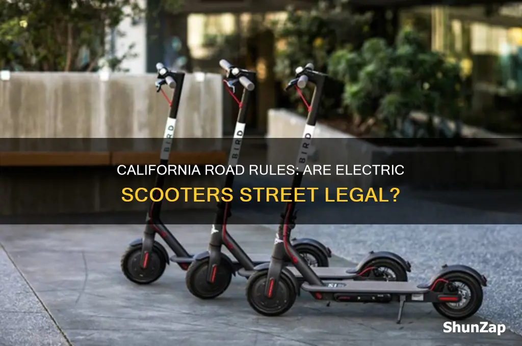can electric scooters be used on the road in california