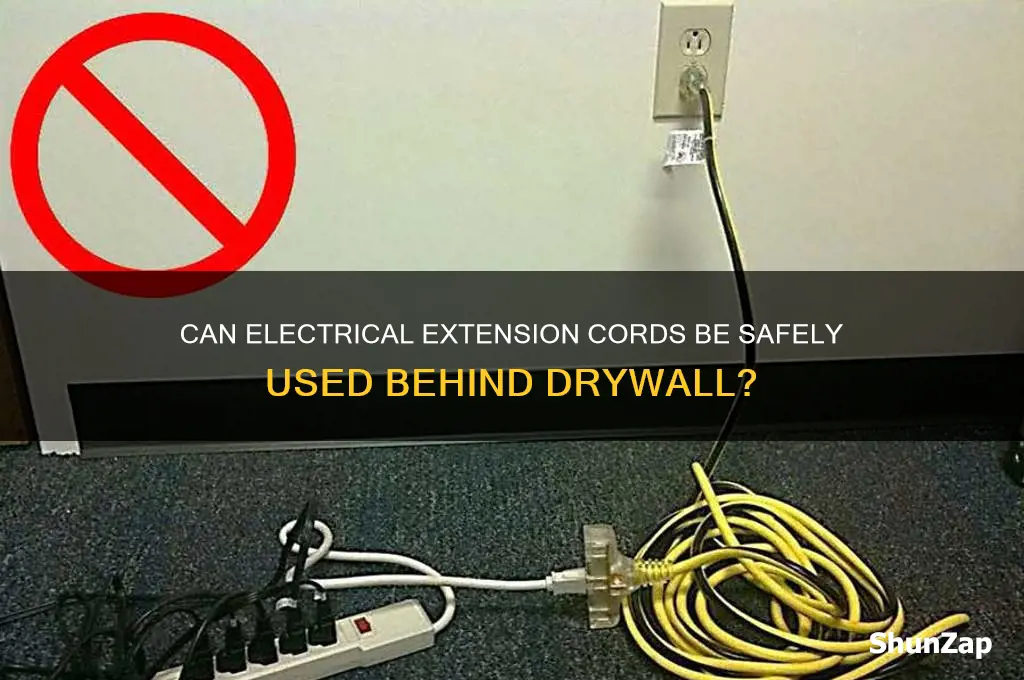 can electrical extension cord be use behind drywall