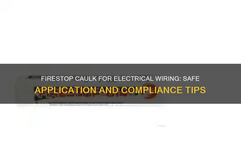 can firestop caulk be used on electrical wiring