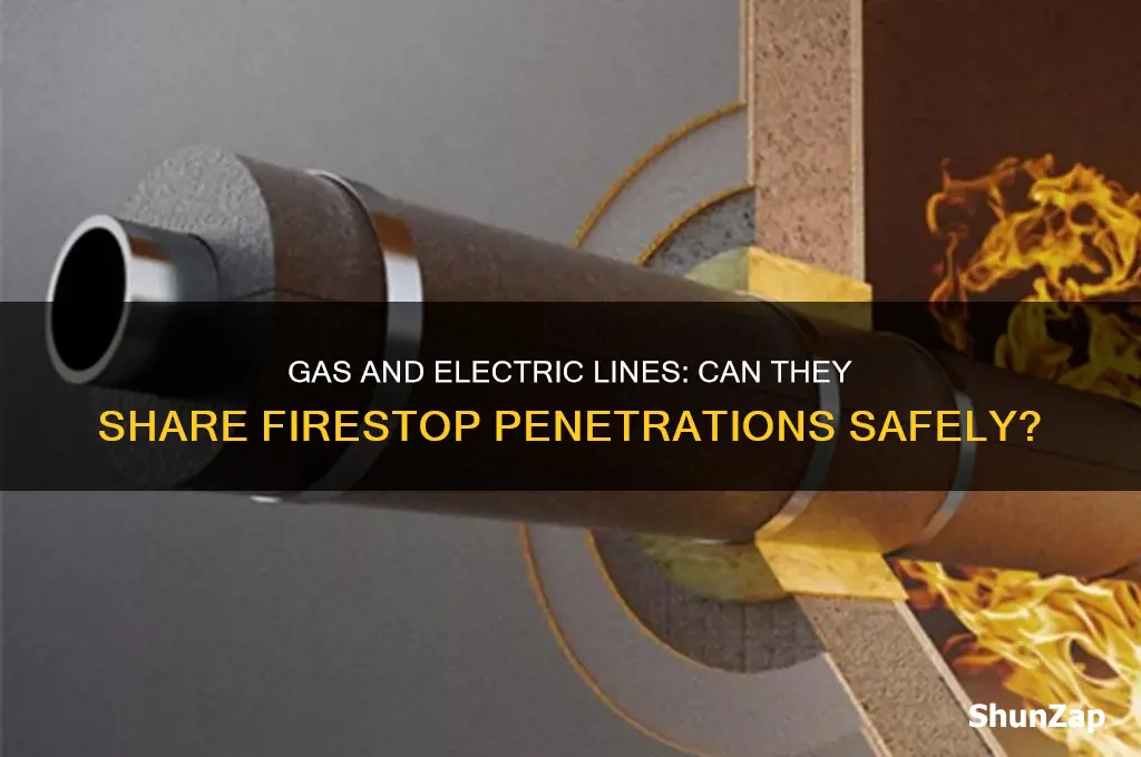 can gas and electric lines use the same firestop penetration