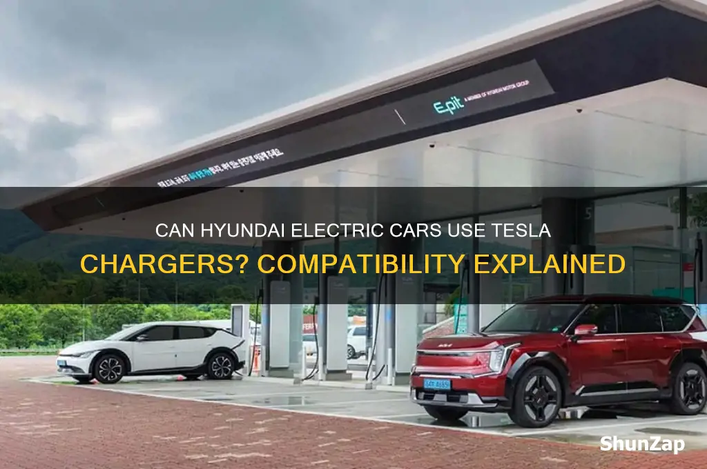 can hyundai electric cars use tesla chargers