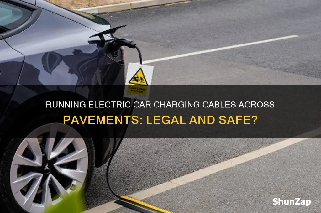 can i run an electric car cable across the pavement
