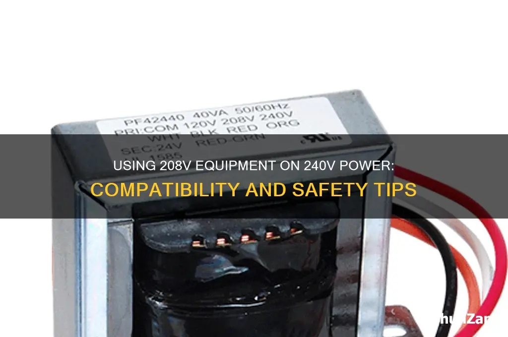 can i use 208v equipment with 240 volt electric