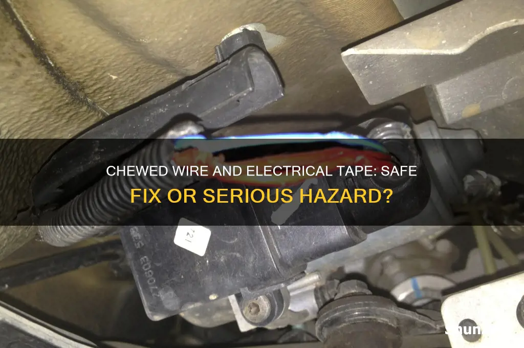 can i use a chewed wire with electrical tape