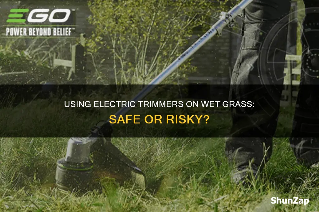 can i use electric trimmer on wet grass