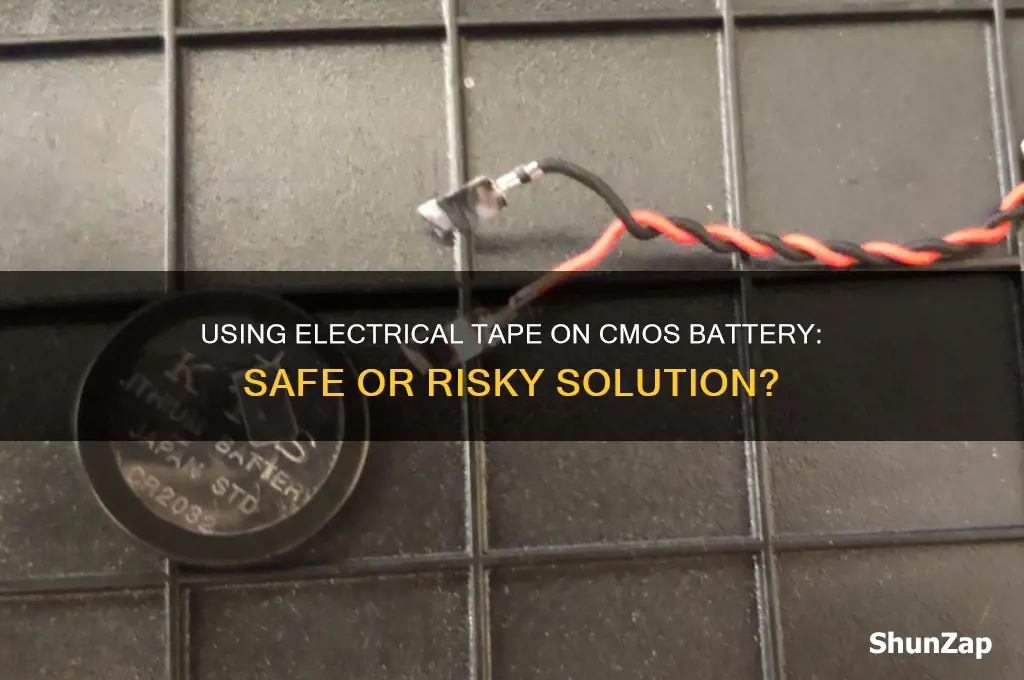 can i use electrical tape on cmos battery