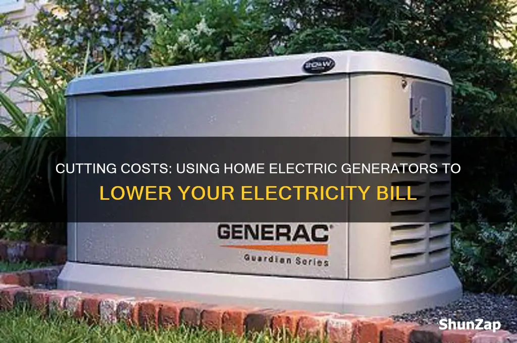 can i use home electric generator to reduce electricity bill