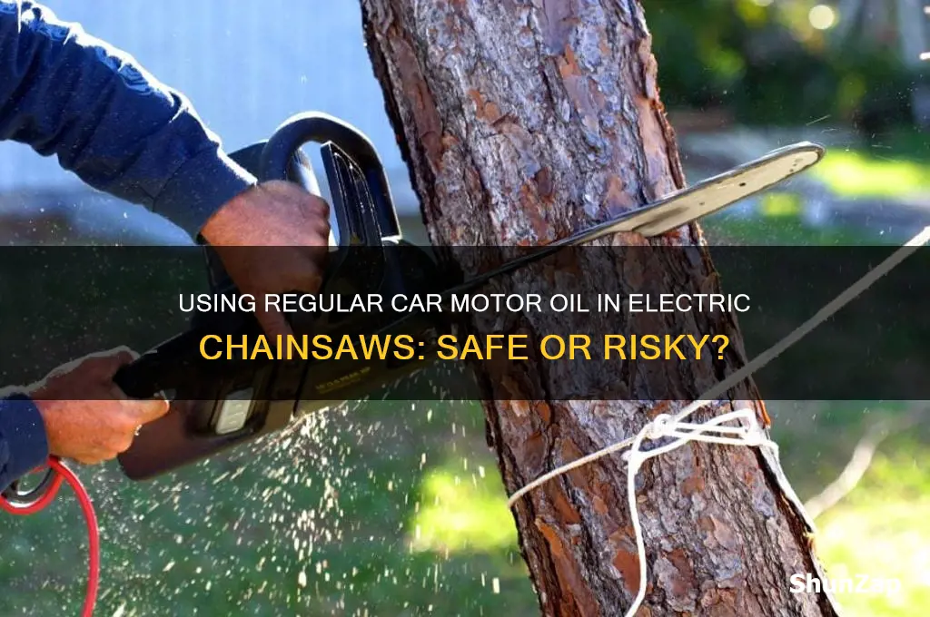 can i use regular car motor oil in electric chainsaw