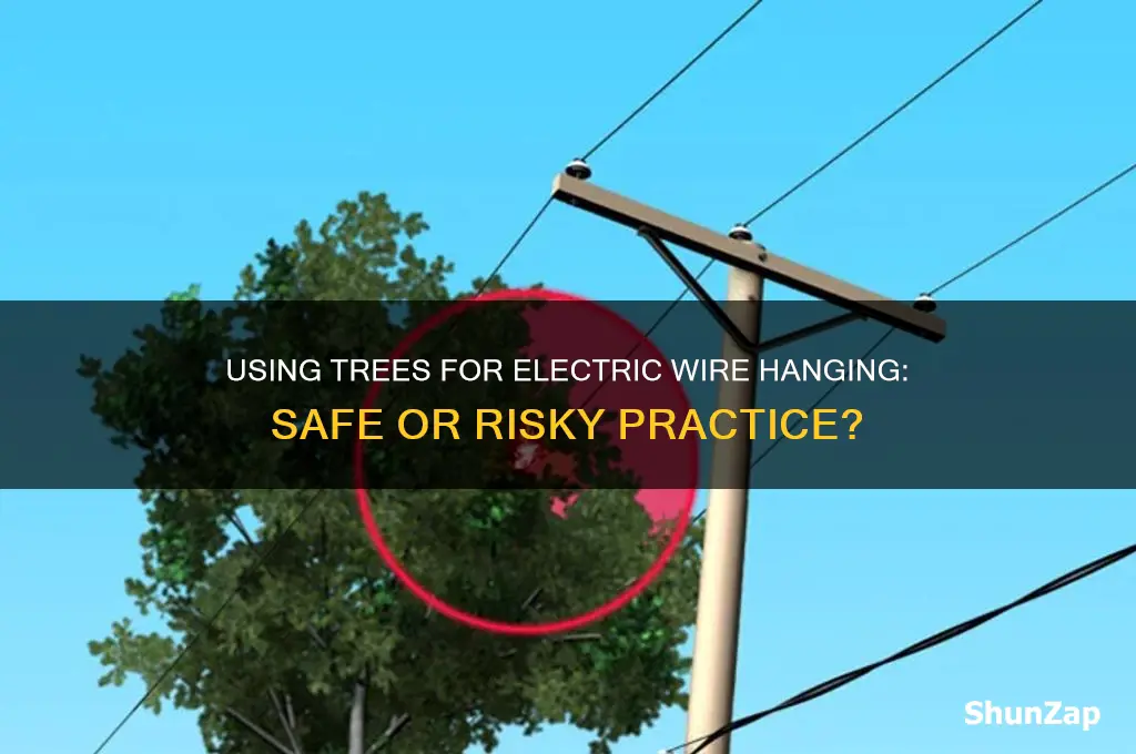 can i use trees to hang electric wire