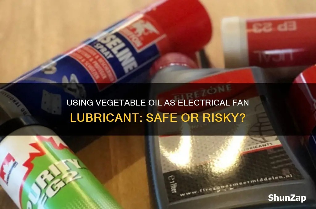 can i use vegeyanle oil to lubricate an electrical fan
