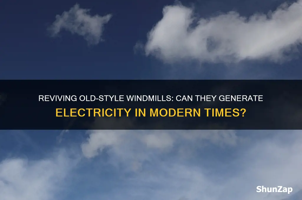 can old sryle wind mills be used ti generate electricity
