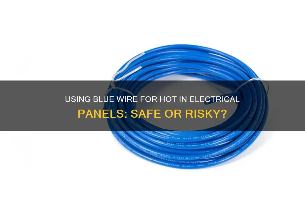 can u use blue wire for hot and electrical panel