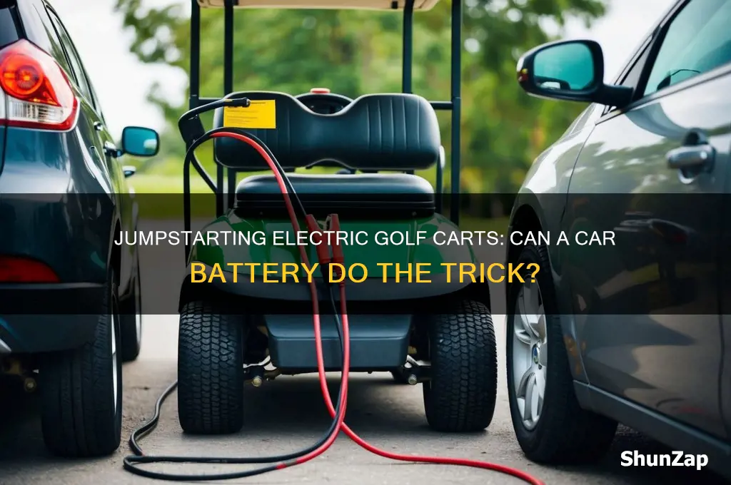 can you jumpstart an electric golf cart with a car