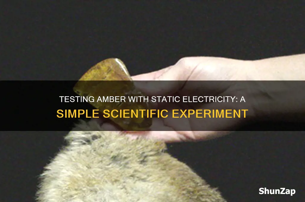 can you test amber using static electricity