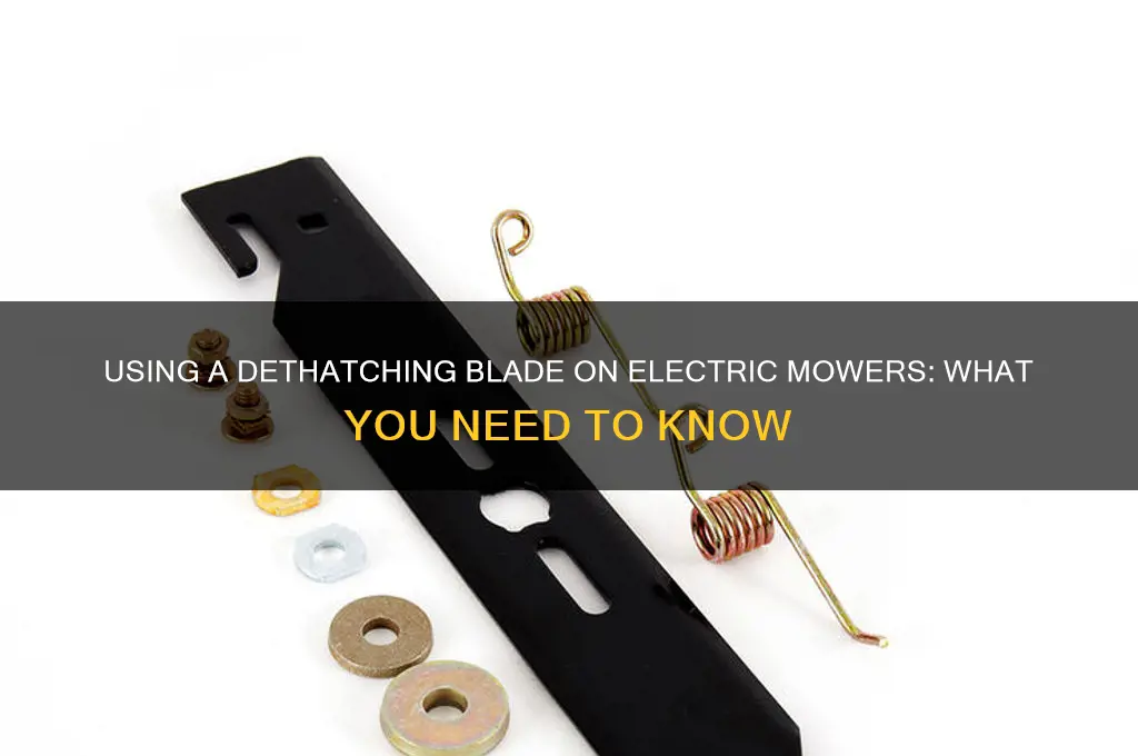 can you use a dethatching blade on an electric mower