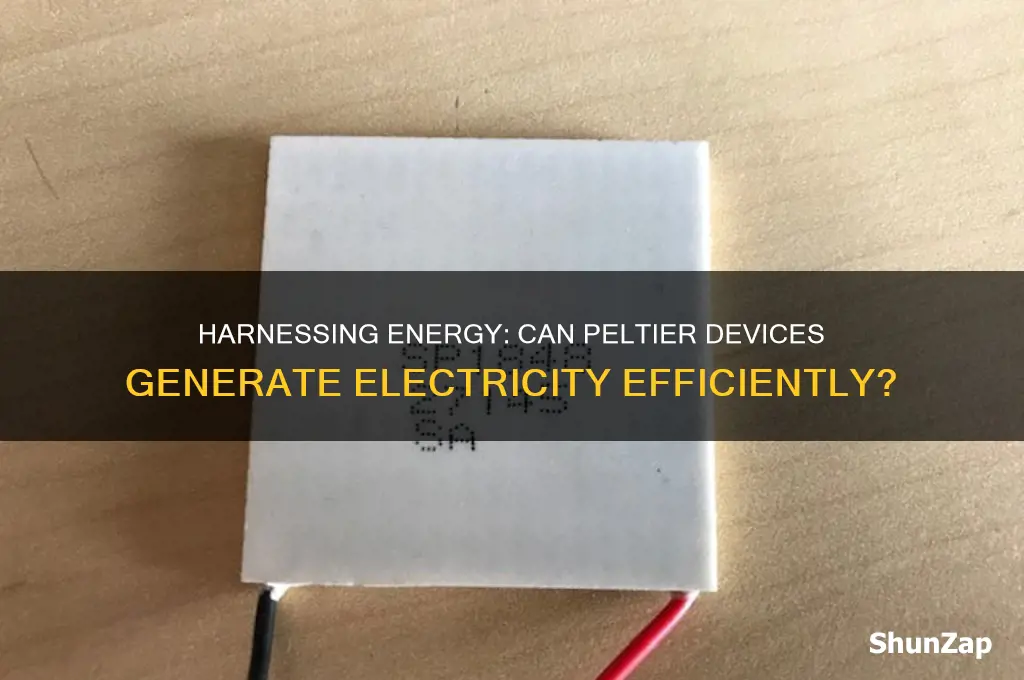 can you use a peltier to generate electricity