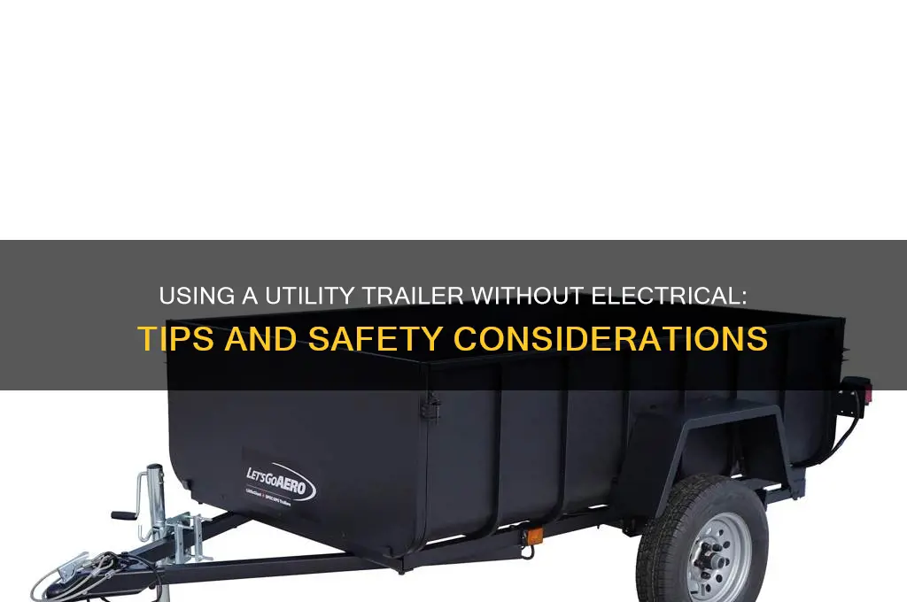 can you use a utility trailer without electrical